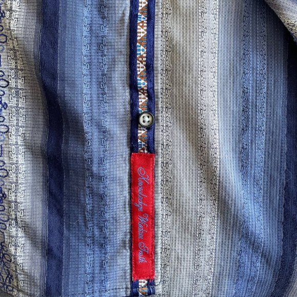 Robert Graham Sport Shirt - Blue/Grey Stripe - X-Large - Picture 6 of 6